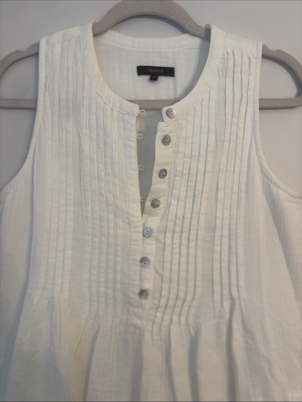 Quince White Organic Gauze Cotton Swing Dress - XS - Picture 5 of 6